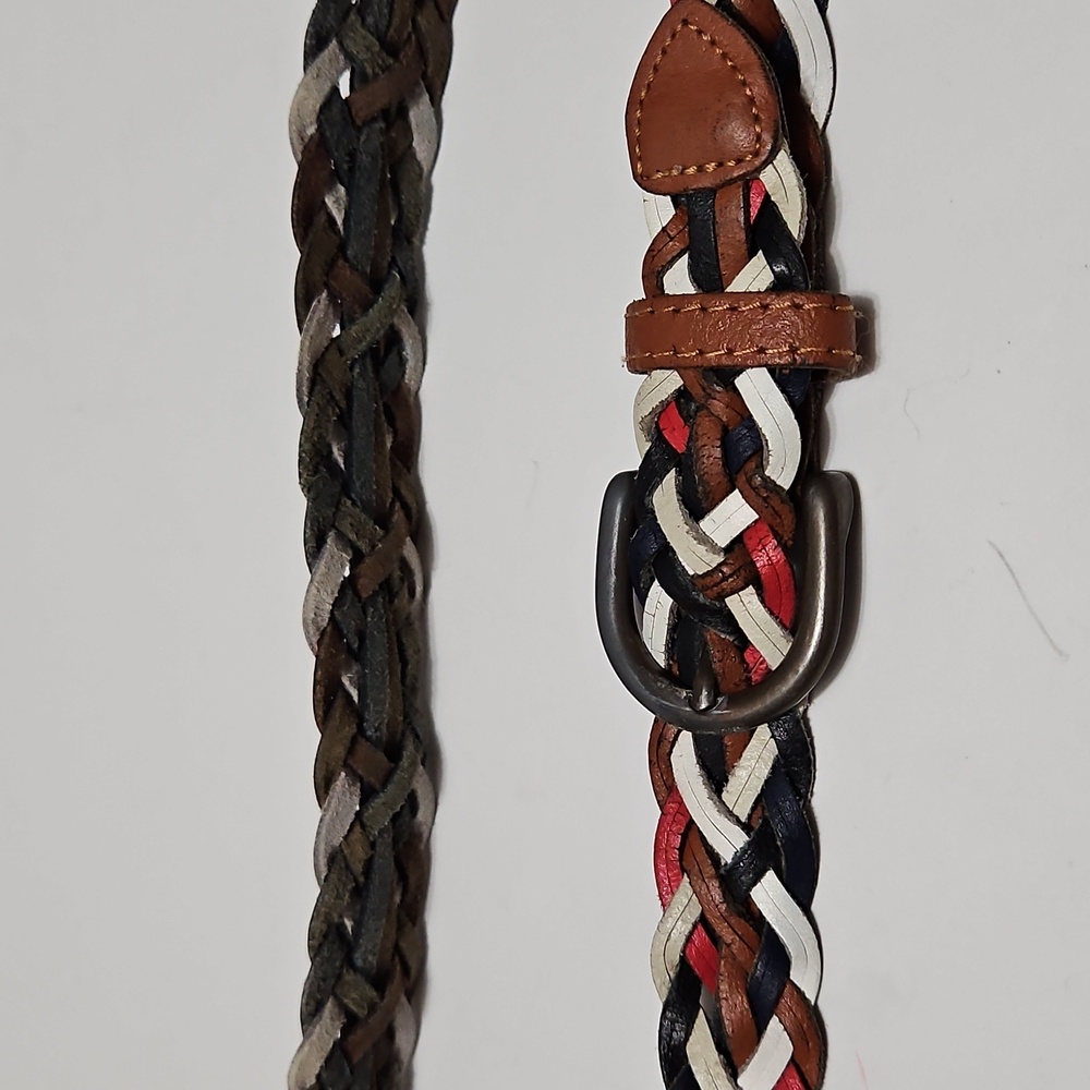 Argentina Capezio Vintage Leather Braided Twist Multi Color Belt Size S/M #1054